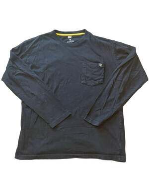 Caterpillar CAT Black Long Sleeve Pocket T-Shirt Men's Size M